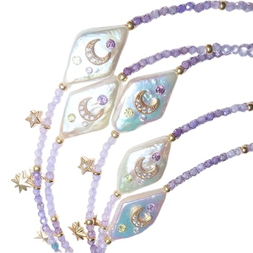 XIAOQENAN Elegante Perlen Halskette Mode Schlüsselbeinkette Mit Nachahmungsperlen Und Mond Für Den Täglichen Wear Moon Und Star Anhänger XIAOQENAN Elegante Perlen Halskette Mode Schlüsselbeinkette Mit Nachahmungsperlen Und Mond Für Den Täglichen Wear Moon Und Star Anhänger von XIAOQENAN