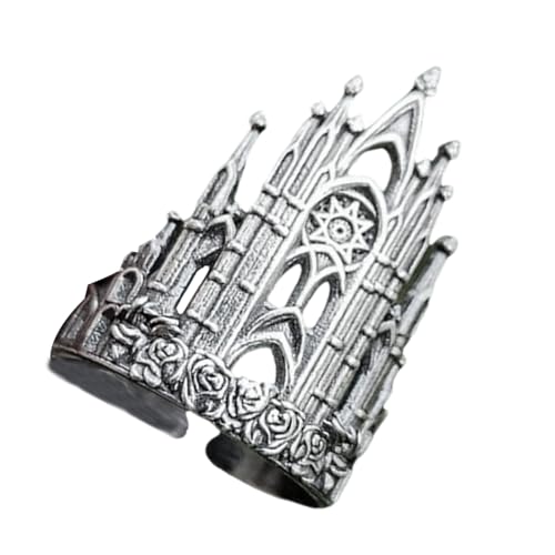 XIAOQENAN Elegante Retro Kreuzt Ringe Mit Burgen Für Komfort Und Langlebigkeit Die Perfekt Für Modische Personen Gothische Ringe Perfekt Sind von XIAOQENAN
