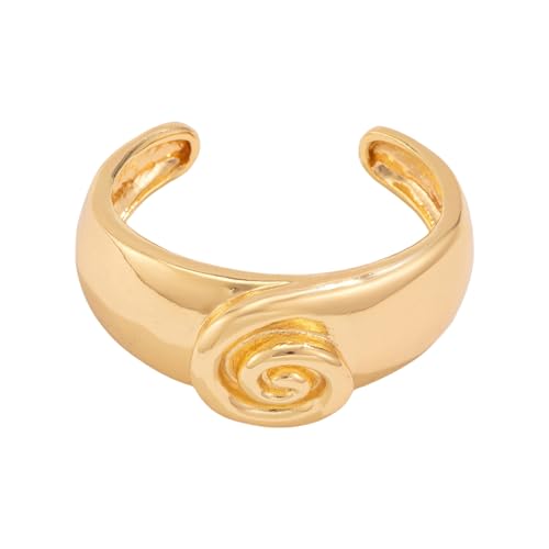 XIAOQENAN Elegantes Weitmanschett Armband Accessoire Modernes Weitarmband Manschettenknopf Charme Mit Spiralen Für Mode Enthusiasten Elegantes Accessoire von XIAOQENAN