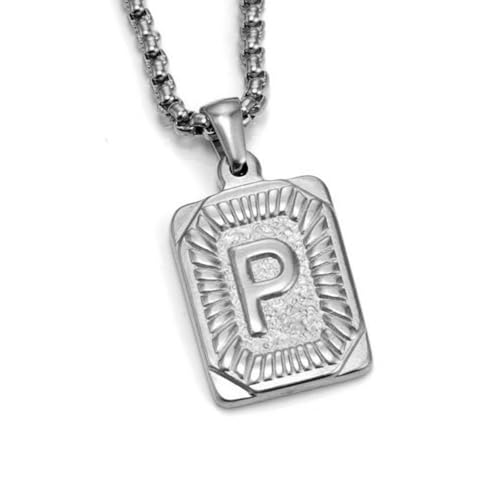 XIAOQENAN Fashion Square Card Charme Halskette Unisex Hals Schmuckmann Präsent von XIAOQENAN