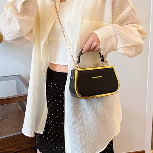 XIAOQENAN Frauen Kette Handtasche Einfache Umhängetasche PU Leder Pendeln Mode Crossbod von XIAOQENAN