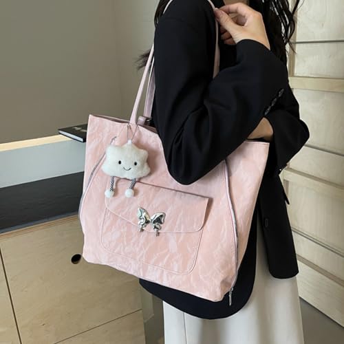 XIAOQENAN Frauen Tasche Mit Großer Kapazität Rucksack Achsel Stilvoller Schulter Einfaches Pendeleinkauf Pendlerinnen Frauen Schmetterling Schulterschule Große Kapazität Rucksack Achselhöhle von XIAOQENAN