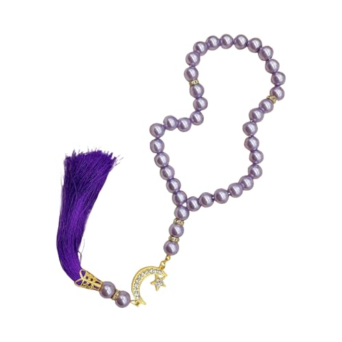 XIAOQENAN Friedlich 33 Perlenglasarmband Für Religiöse Zeremonien Stilvolle Gebetsperlen Eleganter Gebet Schmuck Für Frauen Männer Ruhe Perlen von XIAOQENAN