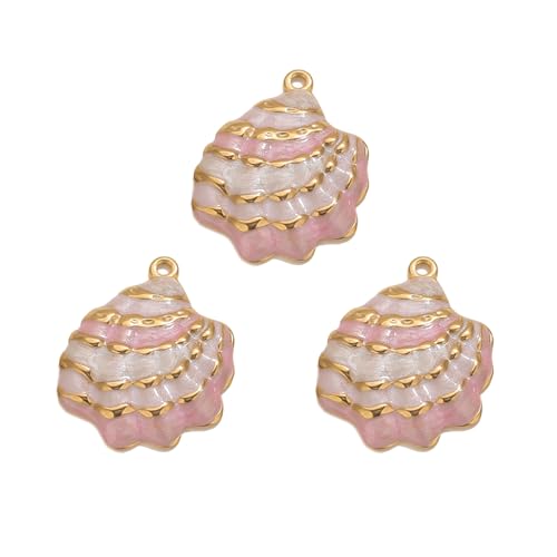 XIAOQENAN Goldener Plattierter Edelstahl Tropfölschale Anhänger Handgefertigter Schmuck Charme Für Halskette Ohrring Design Mode Edelstahlanhänger von XIAOQENAN