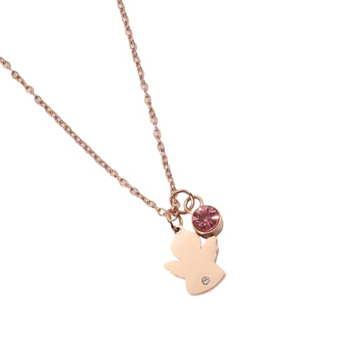 XIAOQENAN Gravierte Taufe Halskette Für Mädchen Elegant Tägliche Verschleiß Symbolischer Neckketten Kristall Geburtssteine Erste Kommunion Präsentieren Taufschmuck Für Frauen von XIAOQENAN