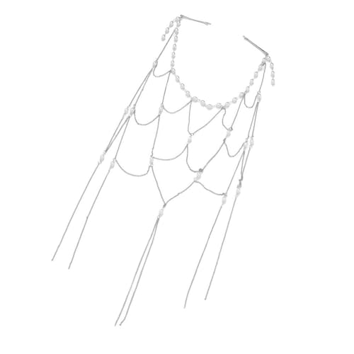 XIAOQENAN Handgefertigte Perlen Tassels Haarschmuck Stilvolle Perlen Tassels Anhänger Haarzubehör Für Braut Und Formelle Versammlungen Verlobungsfeier Accessoire von XIAOQENAN