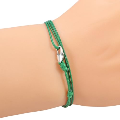 XIAOQENAN Handgefertigtes Vintage Wachskabel Mit Weichem Kupferverschluss Hautfreundlicher Verstellbarer Schmuck Für Männer Frauen Alltag Retro Layere Armband Für Den Täglichen Verschleiß von XIAOQENAN