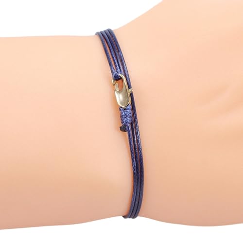 XIAOQENAN Handgefertigtes Vintage Wachskabel Mit Weichem Kupferverschluss Hautfreundlicher Verstellbarer Schmuck Für Männer Frauen Alltag Retro Layere Armband Für Den Täglichen Verschleiß von XIAOQENAN