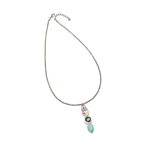 XIAOQENAN Handwerk Halskette Mit Türkisfarbenem Stein Tragbares Accessoire Für Böhmische Mode Enthusiasten Und Alltäglicher Verschleißmodus Statement Schmuck Schmuck von XIAOQENAN