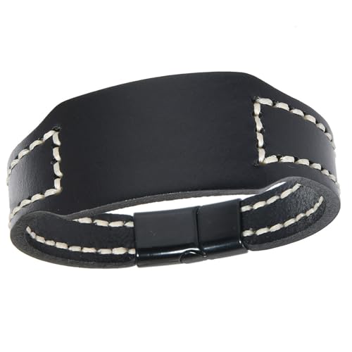 XIAOQENAN Handwerksgenähte Ledermanschette Armband Anpassbare Größe Für Moderne Lebensstil von XIAOQENAN