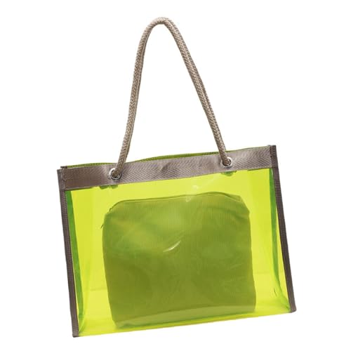 XIAOQENAN Klare PVC Handtasche Große Kapazität Praktische Umhängetasche Und Make Up Beutel Für Arbeitspendler Oder Strandurlaub PVC Transparent Handtasche von XIAOQENAN