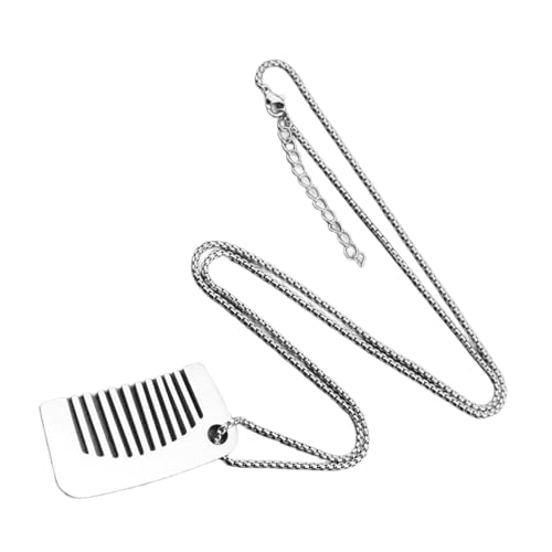 XIAOQENAN Kleine Kammanhänger Halskette Aussage Halskette Edelstahlkette Für Freizeitoutfits Und Spezialereignisse Metallkamm von XIAOQENAN