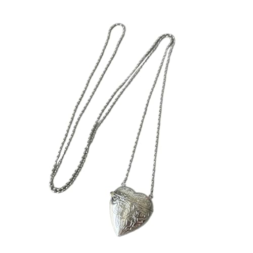 XIAOQENAN Langketten Herzkreuzkörperbeutel Halskette Einzigartige Geprägte Blumen Neckchain Verstellbare Länge Bankett Halskette Juwelya Langkette Mode Accessoire von XIAOQENAN