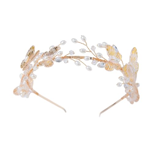 XIAOQENAN Mehrschichtige Perlen Verschönerte Bequeme Harzkristall Stirnbandhaarschmuck Für Frauen Täglich Tragen Besonderer Anlass Pearls Brauthaar Clip von XIAOQENAN