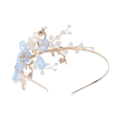 XIAOQENAN Mehrschichtige Perlen Verschönerte Bequeme Harzkristall Stirnbandhaarschmuck Für Frauen Täglich Tragen Besonderer Anlass Pearls Brauthaar Clip von XIAOQENAN