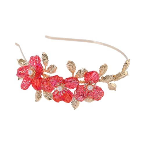 XIAOQENAN Mehrschichtige Perlen Verschönerte Bequeme Harzkristall Stirnbandhaarschmuck Für Frauen Täglich Tragen Besonderer Anlass Pearls Brauthaar Clip von XIAOQENAN