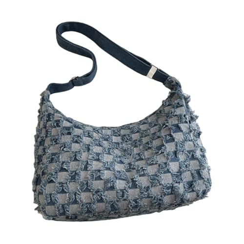 XIAOQENAN Mehrzweck Jean Umhängetasche Distrisierte Denims Karierte Crossbody Handbody College Student School Book Tasche Für Frauen Karierte Denims Achselbausbärchen XIAOQENAN Mehrzweck Jean Umhängetasche Distrisierte Denims Karierte Crossbody Handbody College Student School Book Tasche Für Frauen Karierte Denims Achselbausbärchen von XIAOQENAN