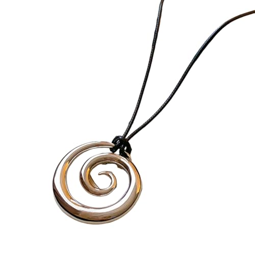 XIAOQENAN Metal Hollow Round Anhänger Halskette Mode Halskette Mode Accessoire Für Jugendliche Trendsetter Und Winter Modisch von XIAOQENAN