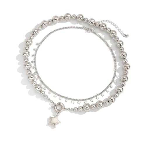 XIAOQENAN Minimalistische Fünf Punkte Stars Chokers Halskette Mit Robuster Legierungsmaterialien Kette Vielseitiger Gotischer Schmuckzubehör Minimalistischer Sternschmuck von XIAOQENAN