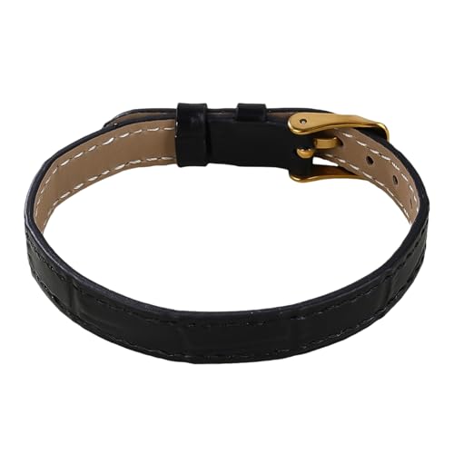 XIAOQENAN Mode Leder Und Edelstahlverstellbares Armband Für Männer Frauen Sichern Verschluss Bequemes Design Unisex Leder Armband von XIAOQENAN