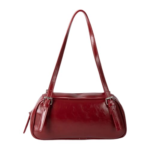 XIAOQENAN Mode PU Umhängetasche Mit Geräumigen Innenhandtaschen Elegante Unterarmtaschen Für Pendel Und Geschäftstreffen Luxus Bowling Tasche von XIAOQENAN