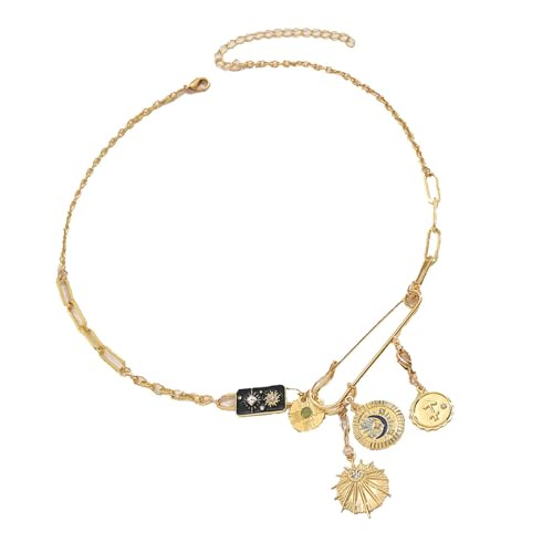 XIAOQENAN Moderne Celestials Chokers Halskette Mit Tag Nacht von XIAOQENAN