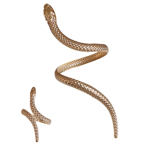 XIAOQENAN Modes Statement Elegant Schlangenschmuck Gothic Manschettenarmelett Und Schlangen Fingerringe Für Männer Und Frauen Schlangenwickelringe von XIAOQENAN
