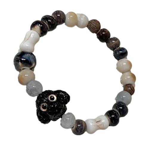 XIAOQENAN Modisches Keramikarmband Mit Farbenfrohen Perlen Handgefertigter Hund Charme Perlen Handchain Verstellbares Armband Accessoire Frauen Armbänder Armbänder von XIAOQENAN