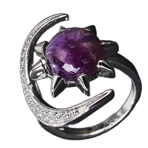 XIAOQENAN Mond Und Sternkristallringe Poliertes Finish Vielseitiger Stil Schmuckzubehör Für Lässige Und Formelle Veranstaltung Evening Party Crystal XIAOQENAN Mond Und Sternkristallringe Poliertes Finish Vielseitiger Stil Schmuckzubehör Für Lässige Und Formelle Veranstaltung Evening Party Crystal von XIAOQENAN