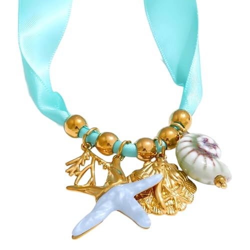 XIAOQENAN Perlen Halskette Gold Plattierte Webseilkette Neckkettenschmuck Verstellbares Design Verstellbares Leichte Halskette Für Frauen von XIAOQENAN