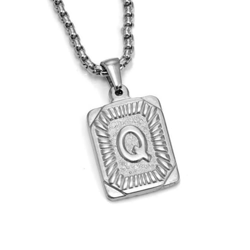 XIAOQENAN Punkstile Briefkarten Halskette Edelstahl Textur Anhänger Halskette Quadratkartenschmuck Für Briefbegeisterte Anhänger XIAOQENAN Punkstile Briefkarten Halskette Edelstahl Textur Anhänger Halskette Quadratkartenschmuck Für Briefbegeisterte Anhänger von XIAOQENAN