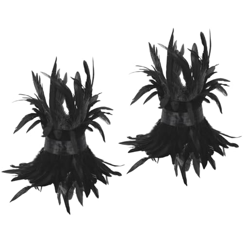 XIAOQENAN Punkstile Fuzzy Gefiederte Fußkettchen Verstellbare Fußschmuck Für Cosplay Event Bühnenshows Und Halloween Feier Halloween Feder Knöchelarmband Für Frauen von XIAOQENAN