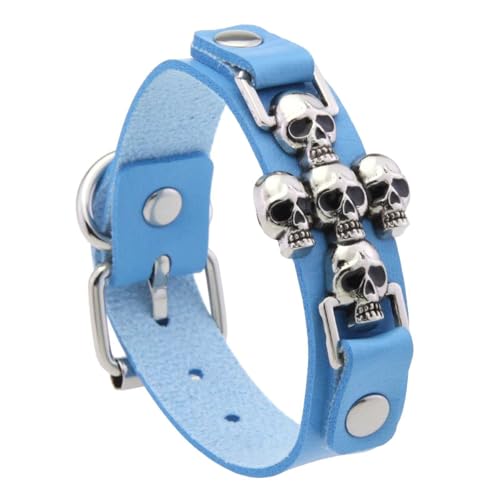 XIAOQENAN Punkstile Gekreuztes Schädelarmband Für Männer Und Frauen PU Lederschmuck Mit Gotischem Charme Design Für Kantige Modeliebhaber Statement Punk Rock Armband XIAOQENAN Punkstile Gekreuztes Schädelarmband Für Männer Und Frauen PU Lederschmuck Mit Gotischem Charme Design Für Kantige Modeliebhaber Statement Punk Rock Armband von XIAOQENAN