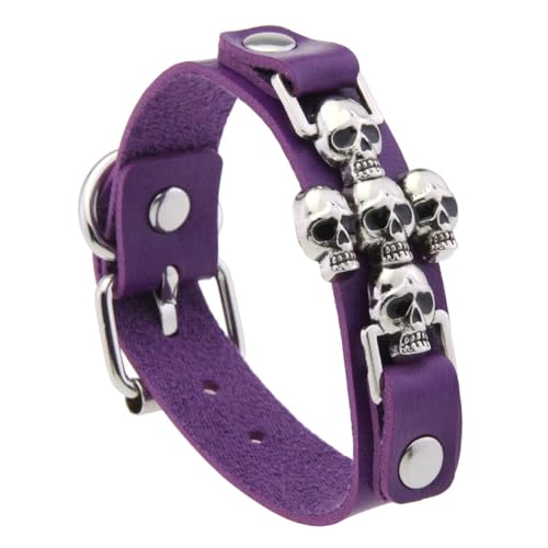 XIAOQENAN Punkstile Gekreuztes Schädelarmband Für Männer Und Frauen PU Lederschmuck Mit Gotischem Charme Design Für Kantige Modeliebhaber Statement Punk Rock Armband XIAOQENAN Punkstile Gekreuztes Schädelarmband Für Männer Und Frauen PU Lederschmuck Mit Gotischem Charme Design Für Kantige Modeliebhaber Statement Punk Rock Armband von XIAOQENAN