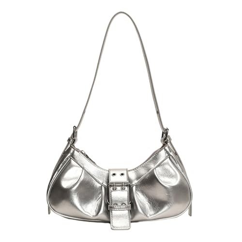 XIAOQENAN Raffinierte Achselhöhlenbeutel Für Frauen Schnallen Handtasche PU Lederumhängetaschen Trendige Achselgrundstück Für Verschiedene Anlässe Retro Clutch Handtasche von XIAOQENAN