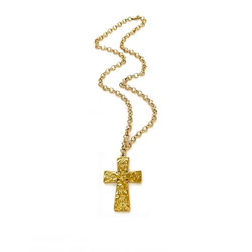 XIAOQENAN Retro Anhänger Halskette Modernes Design Hip Hop Crucifix Neckkette Edelstahl Metallkette Für Männer Und Frauen Edelstahl Retro Anhänger von XIAOQENAN