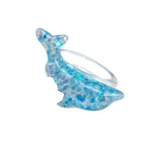 XIAOQENAN Schimmernde Harzdelphinringe Mit Stilvollem Finish Und Ergonomischem Band Finger Accessoire Perfekt Für Modische Outfits Themeed Accessoire von XIAOQENAN
