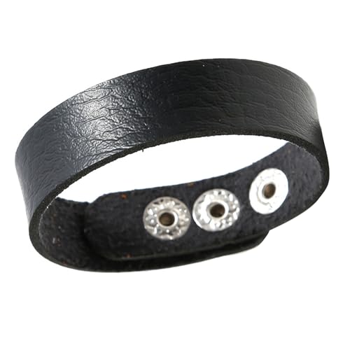 XIAOQENAN Schwarzes PU Lederarmband Verstellbares Design Für Männer Und Frauen Vielseitiger Täglicher Verschleiß Schmuck Geschenk Eisenverschluss Lederarmband von XIAOQENAN