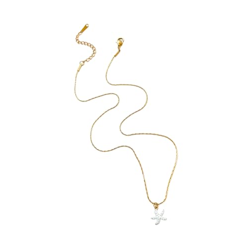 XIAOQENAN Sea Star Charm Halskette Edelstahl Colarmbone Kette Stylischer Nackenschmuck Verfügt von XIAOQENAN