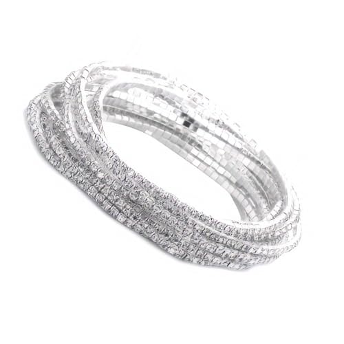 XIAOQENAN Set Von 12 Silberkristallen Glitzerner Stapelbare Brautarmbänder Dinkte Juwelier Accessoire Stilvolle Outfits Trendy Schmuck Für Damen XIAOQENAN Set Von 12 Silberkristallen Glitzerner Stapelbare Brautarmbänder Dinkte Juwelier Accessoire Stilvolle Outfits Trendy Schmuck Für Damen von XIAOQENAN