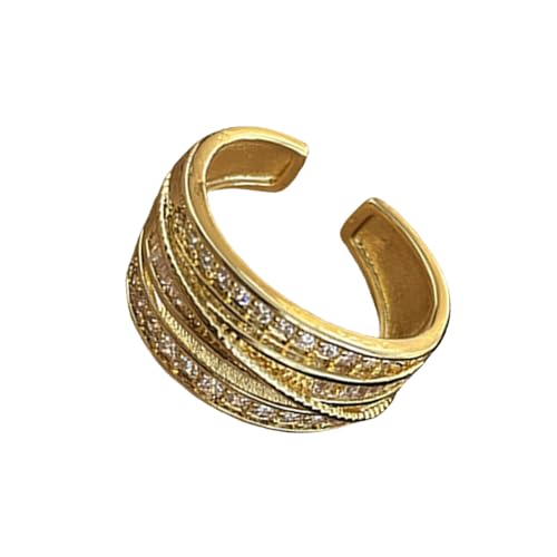 XIAOQENAN Stilvolle Frauen Gold Silberringe Set 14K Gold Mit Zirkonia Mehrzweck Für Verschiedene Gelegenheiten Freizeitkleidung Modeschmuckringe von XIAOQENAN