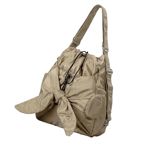 XIAOQENAN Stilvolle Nylon Eimer Handtasche Mit Kordelstring Und Crossbody Riemen Für Frauen Bowknot Rucksack Großer Kapazitätsumbeltasche Mode Kordelzug Tasche XIAOQENAN Stilvolle Nylon Eimer Handtasche Mit Kordelstring Und Crossbody Riemen Für Frauen Bowknot Rucksack Großer Kapazitätsumbeltasche Mode Kordelzug Tasche von XIAOQENAN