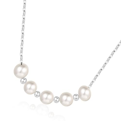 XIAOQENAN Stilvolle Perlen Halskette Elegant Mehrere Kleine Perlen Anhänger Halskette Frauen Modezubehör Geeignet Für Damen Frauen Modeaccessoires von XIAOQENAN