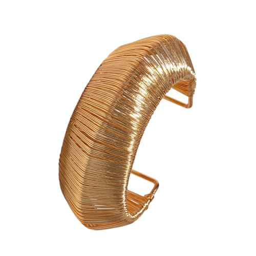 XIAOQENAN Strukturierte Metall Geometrische Manschette Open End Handgelenkschmuck Moderne Verstellbare Mode Von Frauen Offen Verstellbar Gewebter Armreifen von XIAOQENAN