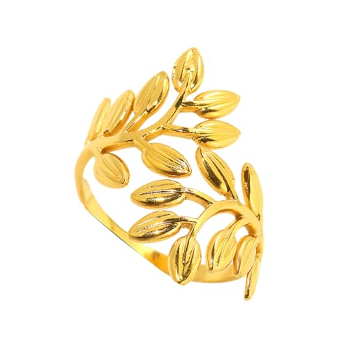 XIAOQENAN Sturyd Edelstahl Offene Ringe Mit Baumzweigstildekoration Für Personalisierte Modestatement Stücke Verstellbare Zweigringe Personalisieren von XIAOQENAN