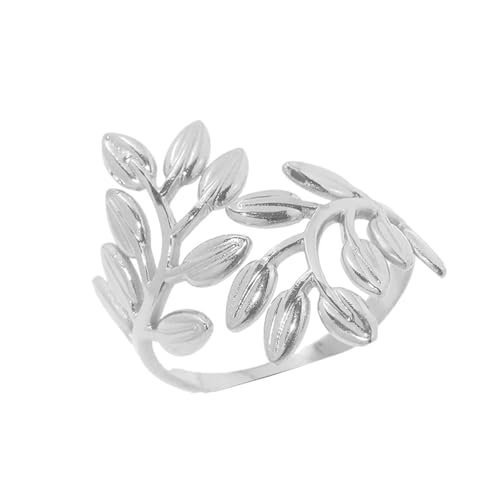 XIAOQENAN Sturyd Edelstahl Offene Ringe Mit Baumzweigstildekoration Für Personalisierte Modestatement Stücke Verstellbare Zweigringe Personalisieren von XIAOQENAN