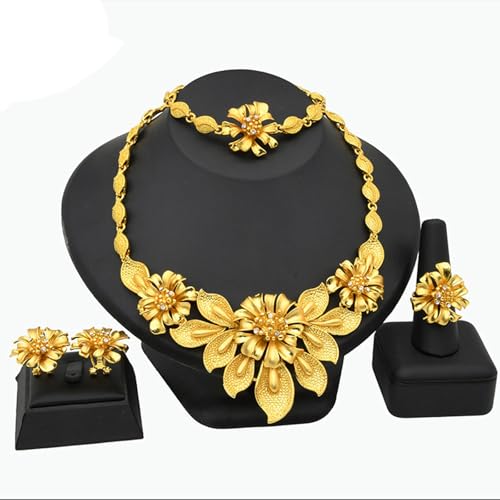 XIAOQENAN Stylische Modische Brautkette Und Ohrring Set Tragbares Accessoire Für Hochzeiten Und Formelle Anlässe Hochzeit Schmuck Für Frauen von XIAOQENAN