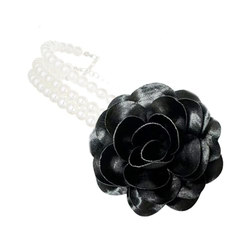 XIAOQENAN Stylish Blumen Simulierte Perlen Halskette Einstellbare Länge Design Blumenkonsumkette Für Lässige Oder Formelle Anlässe Formeller Anlass Perlen Schmuck Schmuck von XIAOQENAN