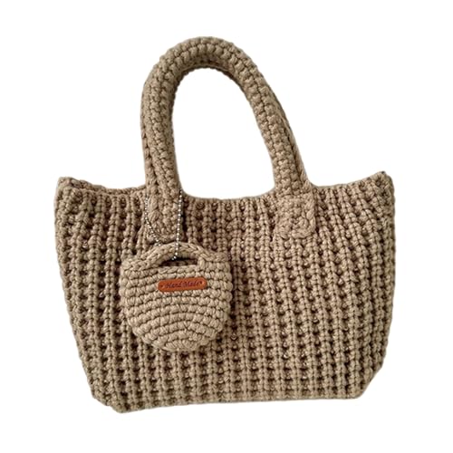 XIAOQENAN Stylish Garn Handgewebte Tasche Geräumige Kapazität Häkelhand Handtasche Elegante Gestrickte Taschen Geeignet Für Modepersonen Mittelschwerer Kapazität Geldbörse XIAOQENAN Stylish Garn Handgewebte Tasche Geräumige Kapazität Häkelhand Handtasche Elegante Gestrickte Taschen Geeignet Für Modepersonen Mittelschwerer Kapazität Geldbörse von XIAOQENAN