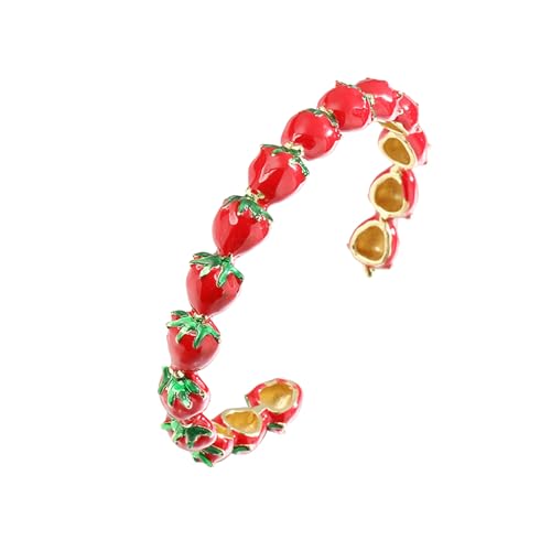 XIAOQENAN Stylish Strawberry Charme Armband Für Frauen Leichtes Schmuckgeschenk Armreifen Für Geburtstagsfeier Daily Wear Stapelbares Armband Set XIAOQENAN Stylish Strawberry Charme Armband Für Frauen Leichtes Schmuckgeschenk Armreifen Für Geburtstagsfeier Daily Wear Stapelbares Armband Set von XIAOQENAN
